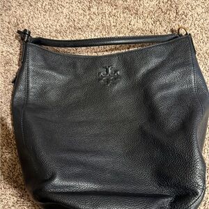 Tory Burch Black Leather Hobo Bag